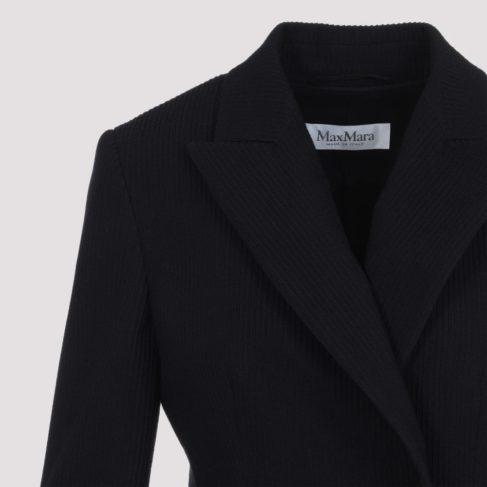 Max Mara Dubbelbreasted jasje Cordonetto Blue Dames