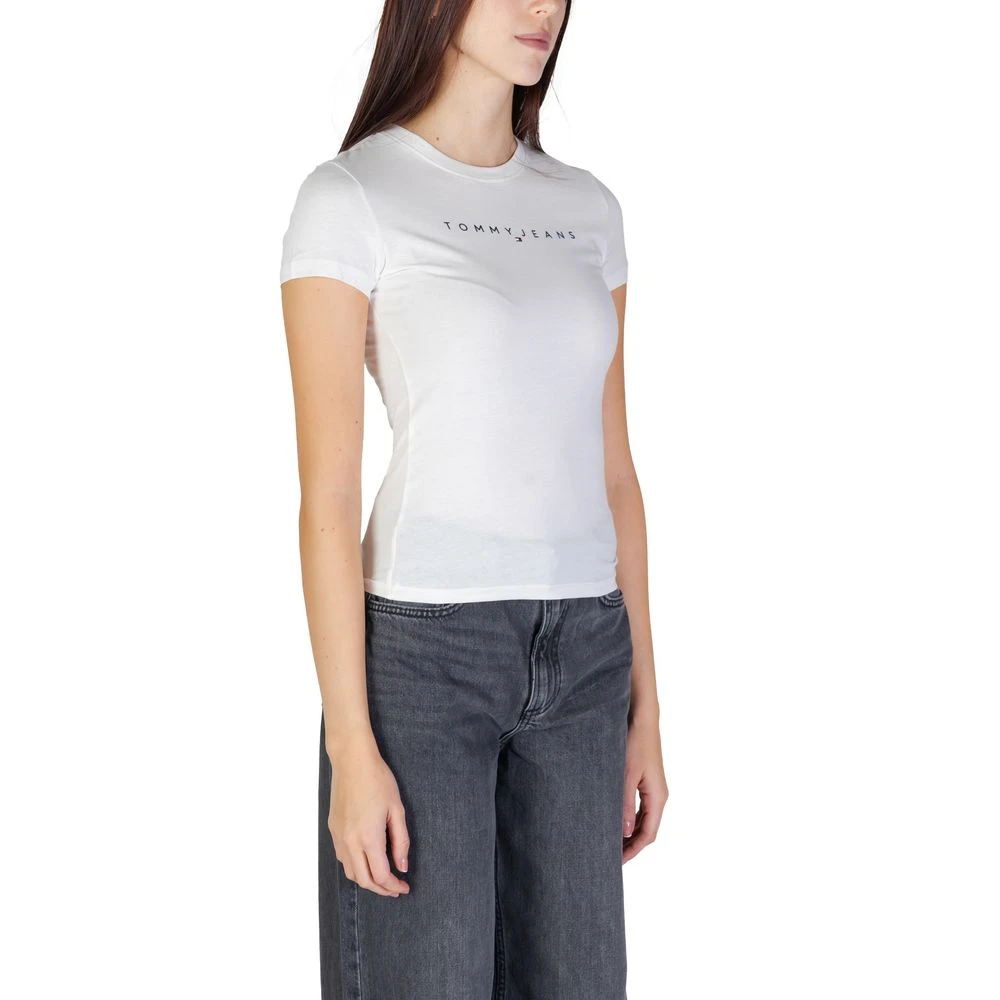Tommy Jeans Crème Katoenen Dames T-Shirt White Dames