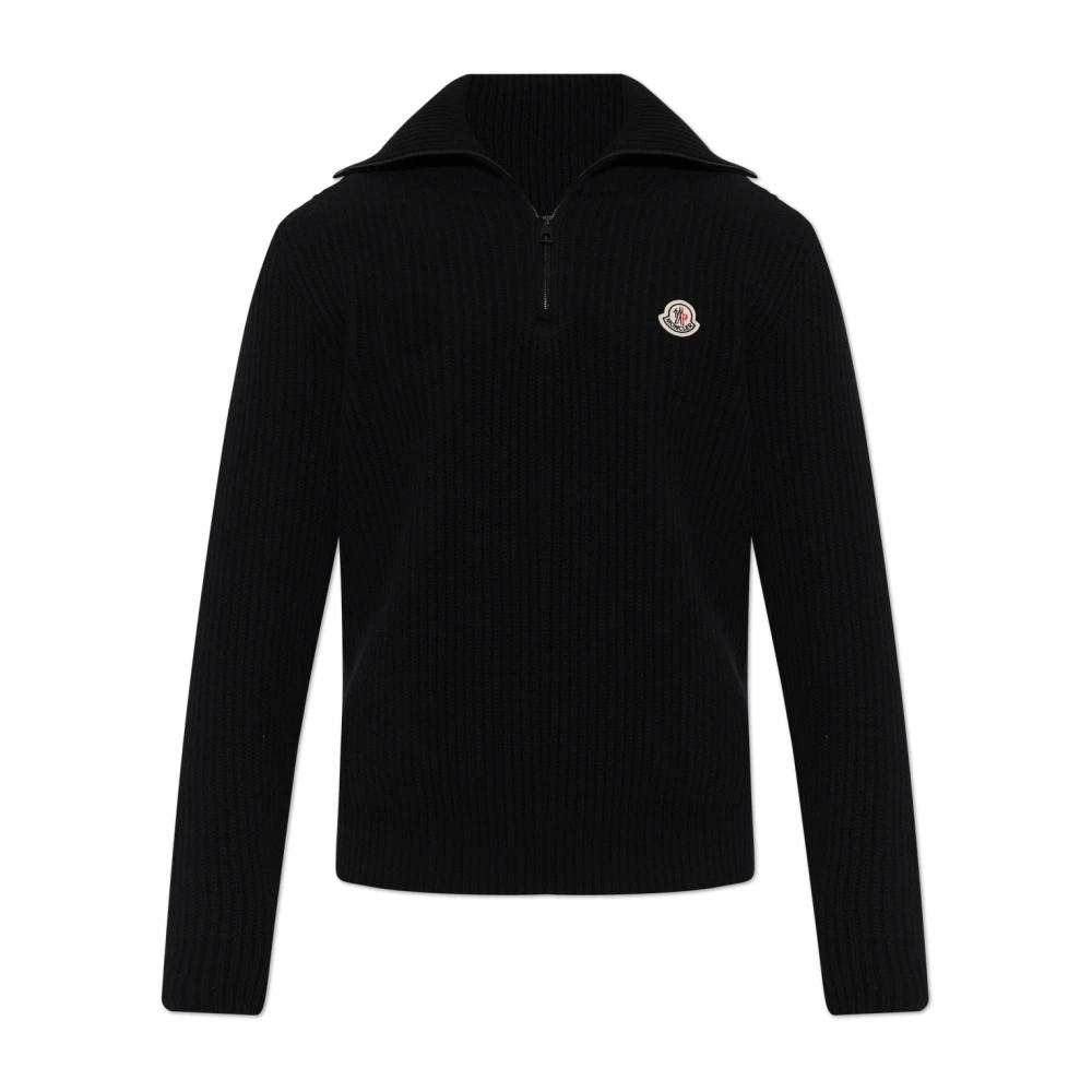 Moncler Rollkragenpullover Aus Rippen-Wollstrick Mit Logo für Herren in Schwarz in Größe: Xl - Bild 3