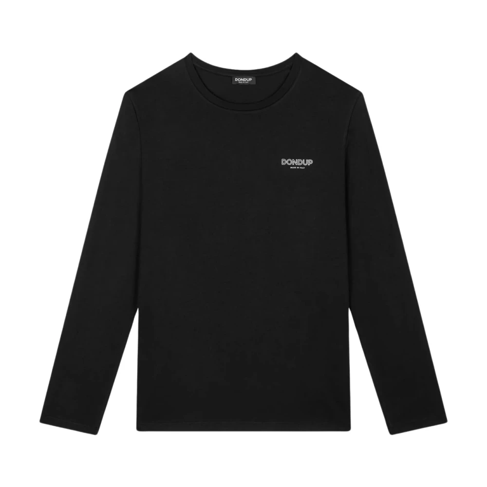 Dondup Men's Black Maglia - Long Sleeve T-Shirts - L - Tops