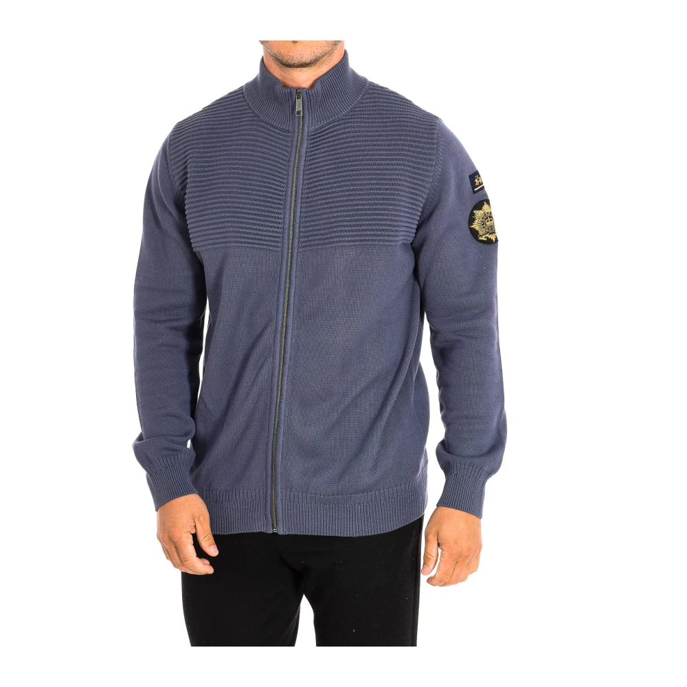 La Martina Men's Gray Zip-Throughs, L, Zip-Through Sweatshirt