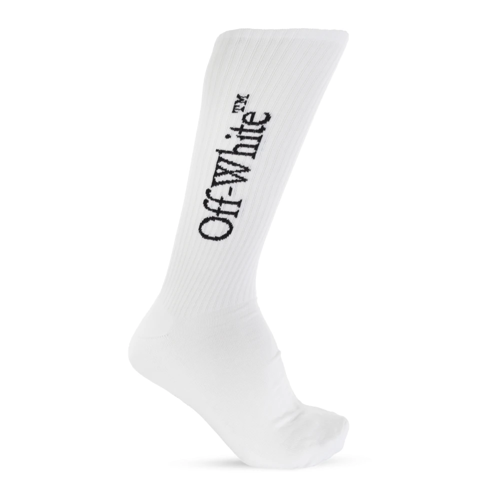 Off White Sokken met logo White Heren