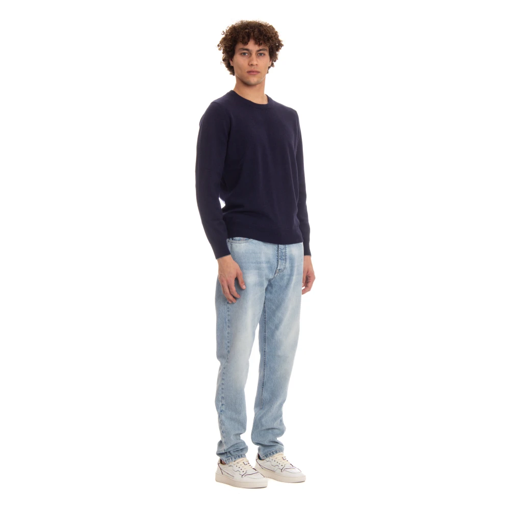 BRUNELLO CUCINELLI Blauwe Cashmere Crewneck Sweater Blue Heren