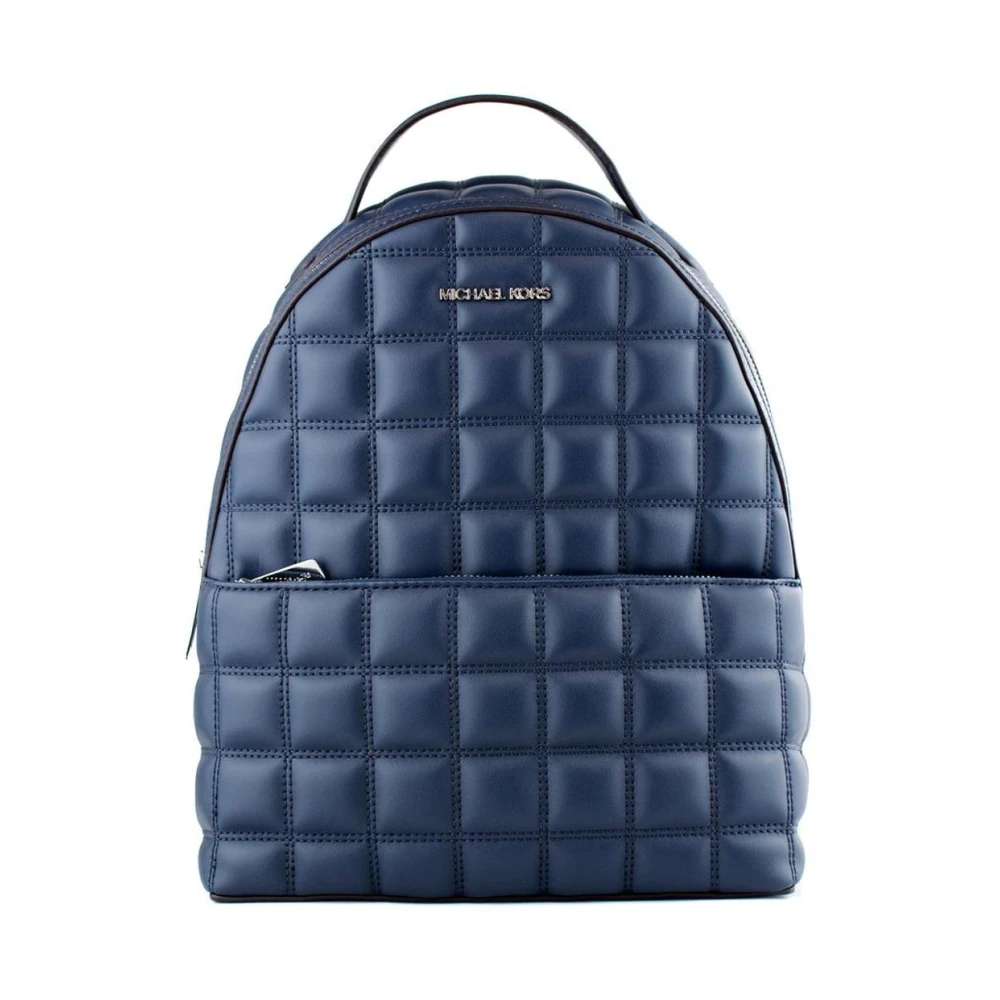 Michael Kors Blå Ryggsäck I Konstläder Med Flera Fack