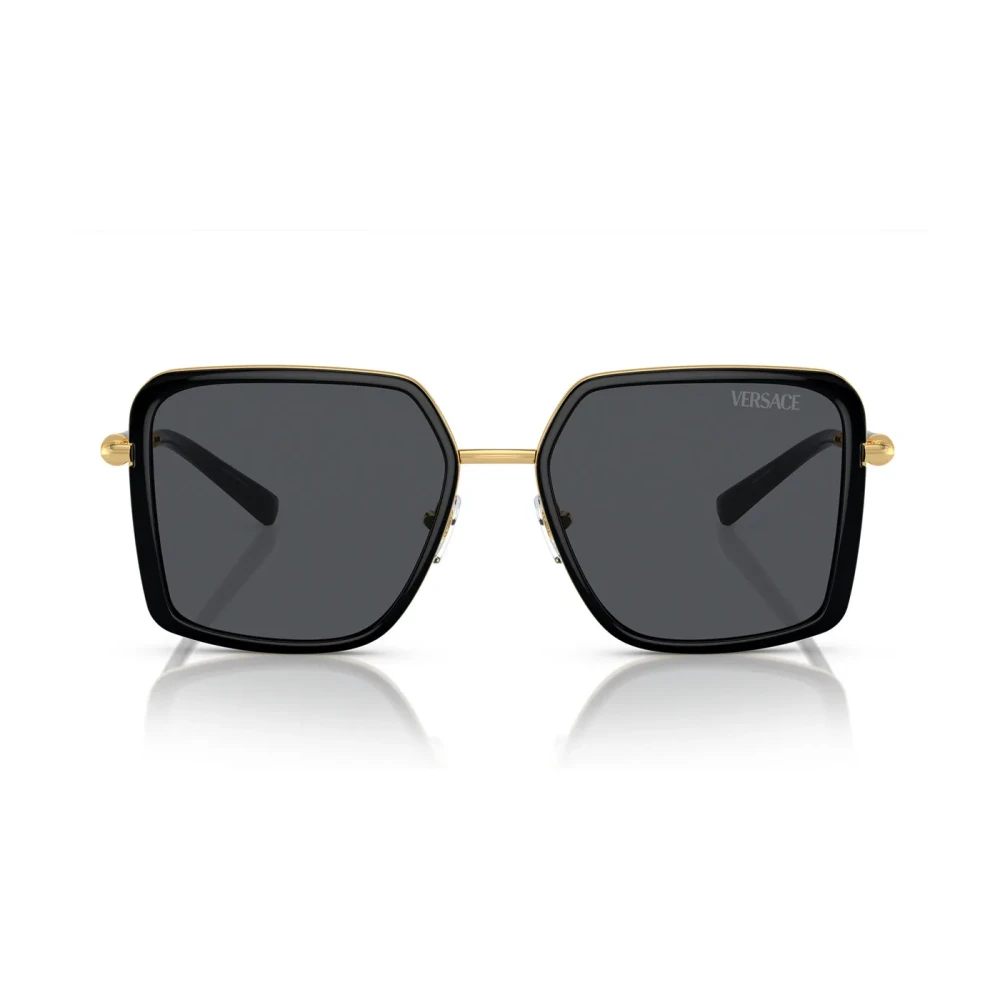 Versace Women's Black Sunglasses, 56 Mm, Square Metal Sunglasses