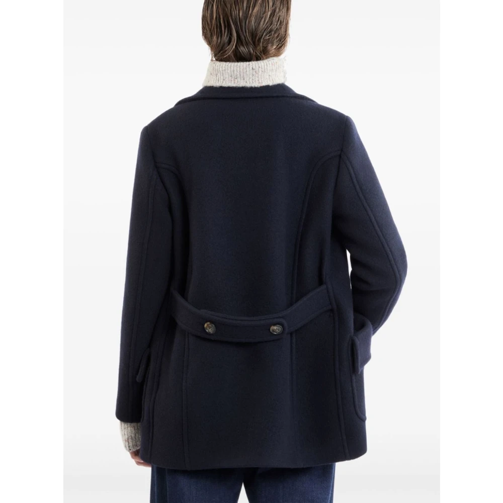 Fay Blauwe Double-Breasted Jas met Revers Blue Dames