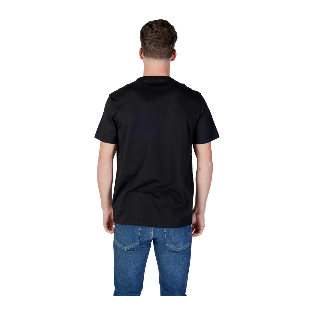 Calvin Klein Jeans Zwart Bedrukt Katoenen T-Shirt met Ronde Hals Black Heren