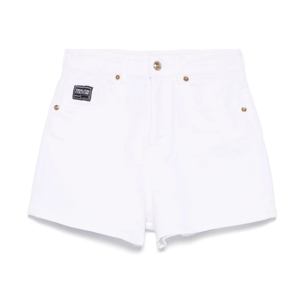 Versace Jeans Couture Women's White Denim Shorts, W26, Denim Shorts
