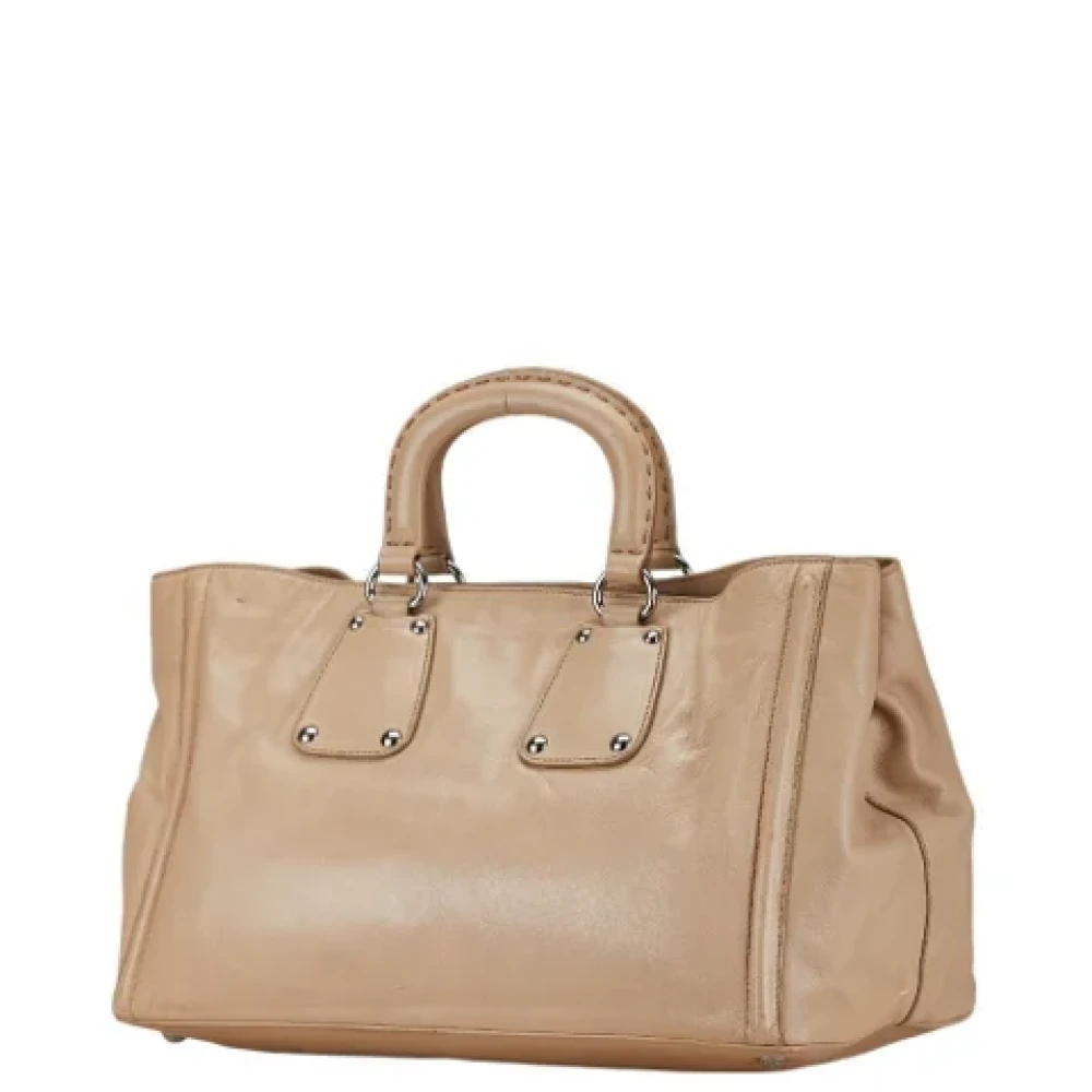 Prada Vintage Pre-owned Leather prada-bags Beige Dames