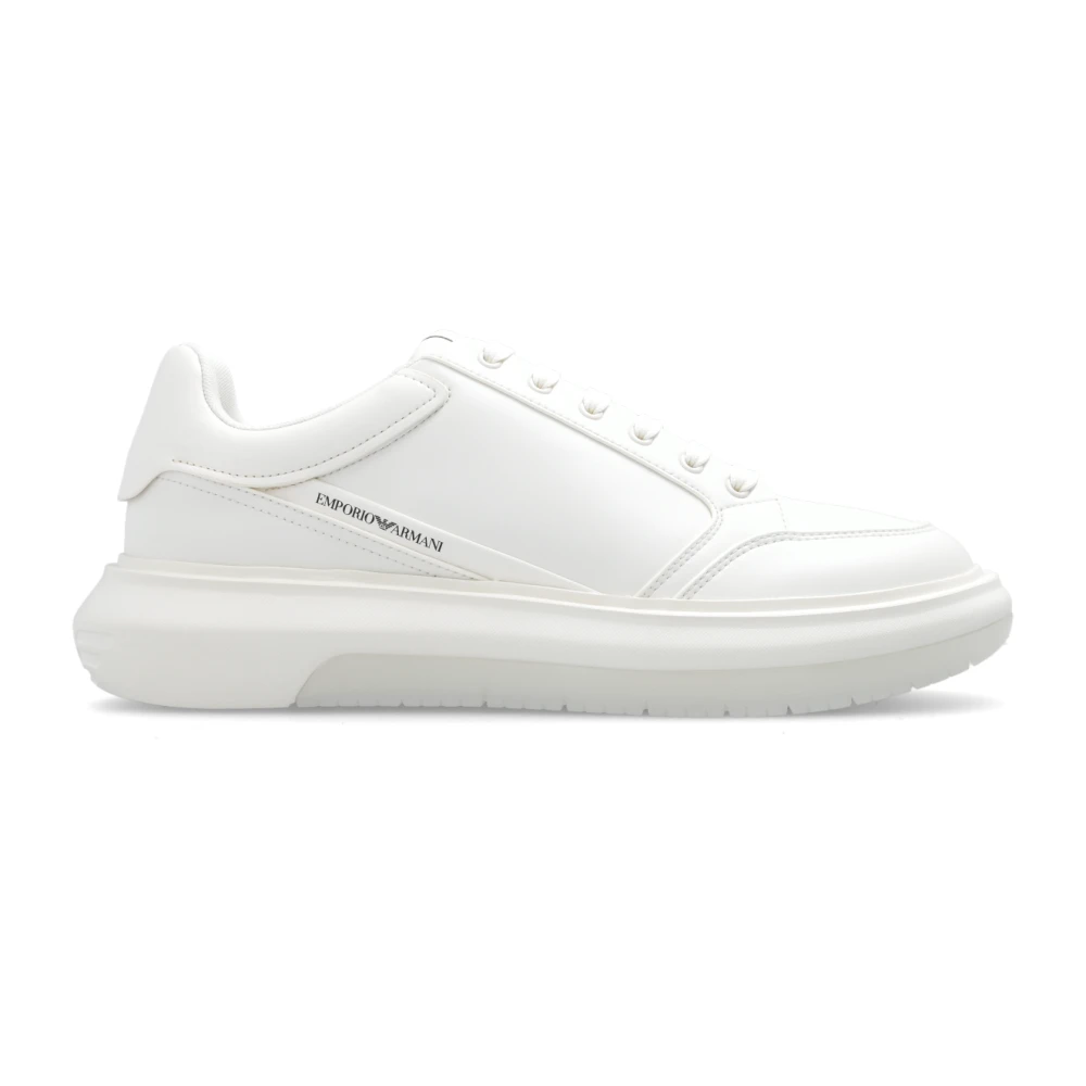 Emporio Armani Men's White Trainers With Logo Size 7 Uk