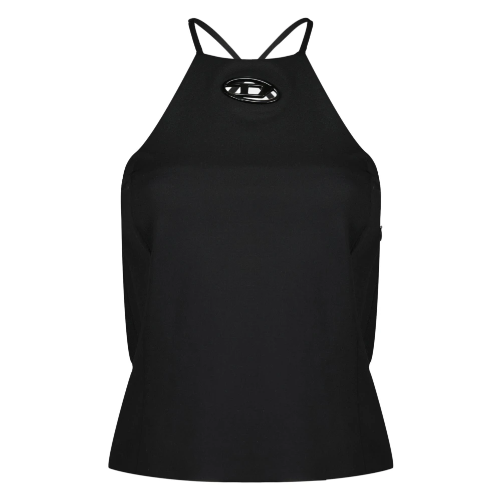Diesel Women's Black Sleeveless Tops, M, T-Elma Top