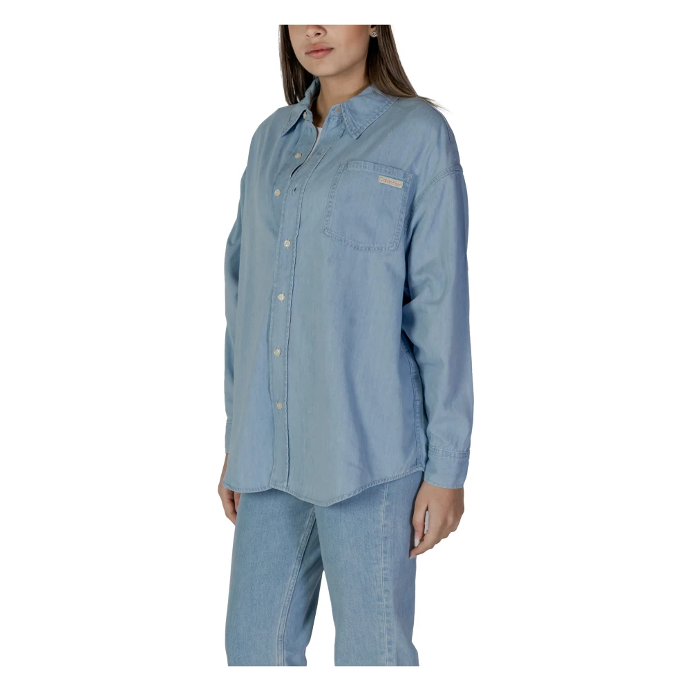 Calvin Klein Jeans Lange mouw lente zomer damesoverhemd Blue Dames