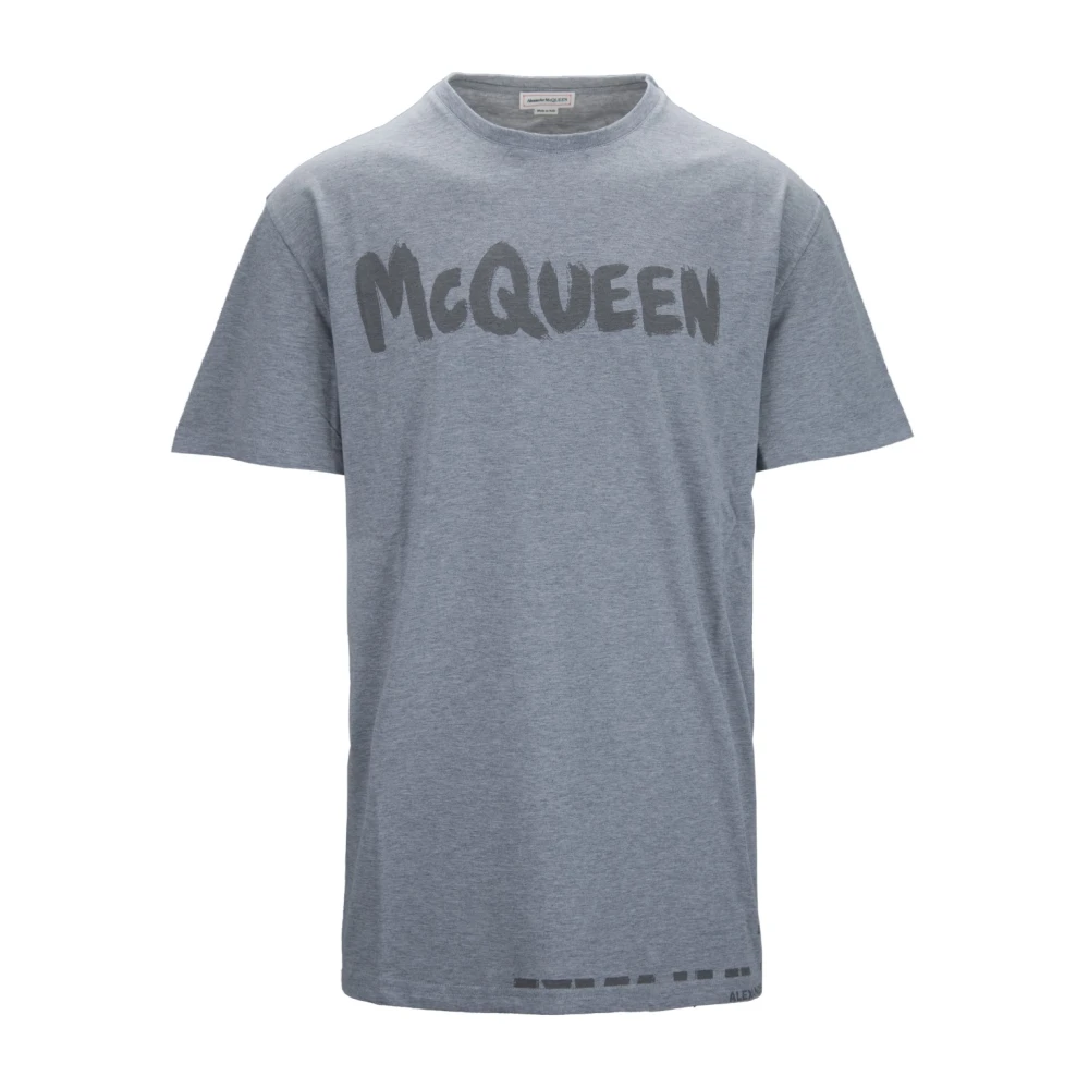 Alexander mcqueen Heren Crew Neck Katoenen T-Shirt Gray Heren