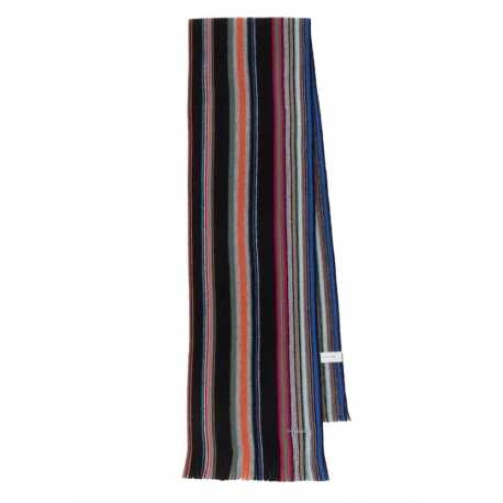 Paul Smith Gestreepte Multicolor Zwarte Sjaal Unisex Multicolor Unisex