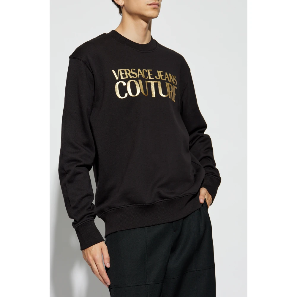 Versace Jeans Couture Sweatshirt met logo Black Heren