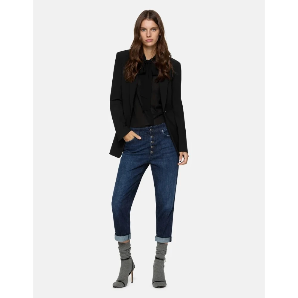 Dondup Losse Denim Stretch Jeans Blue Dames