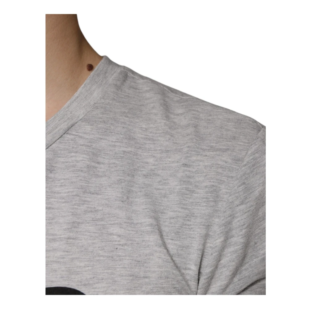 Dolce & Gabbana Grijze Logo Print Crewneck T-shirt Gray Heren