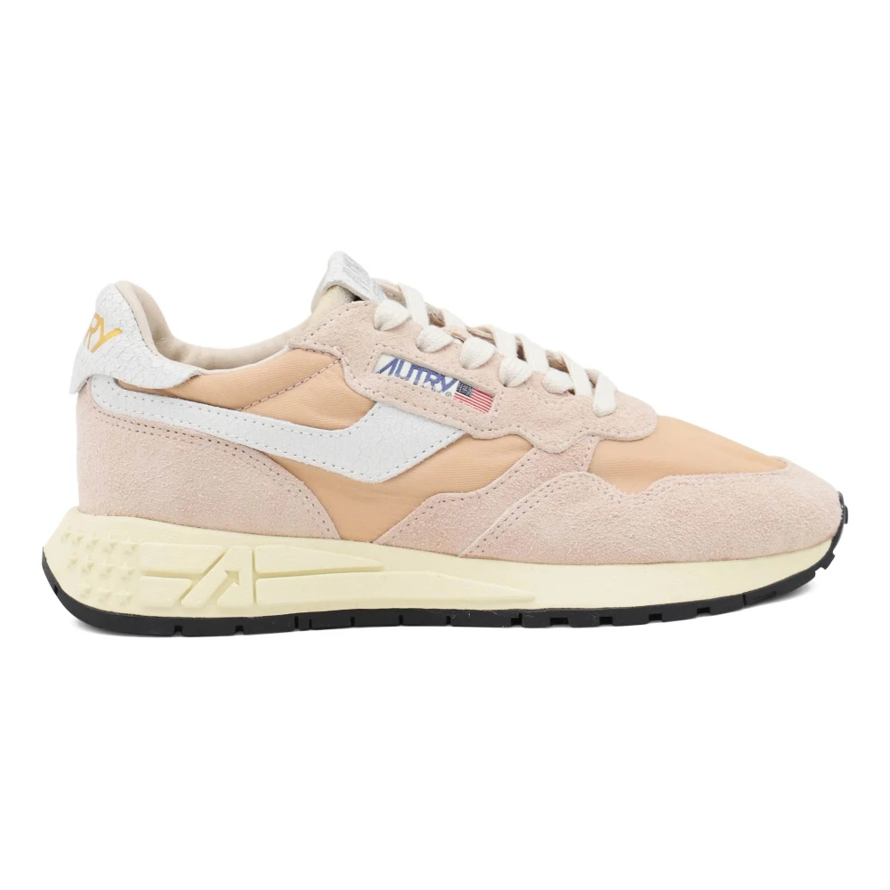 Autry Women's Pink Sneakers, 4 Uk, Leather Trainers With Nylon