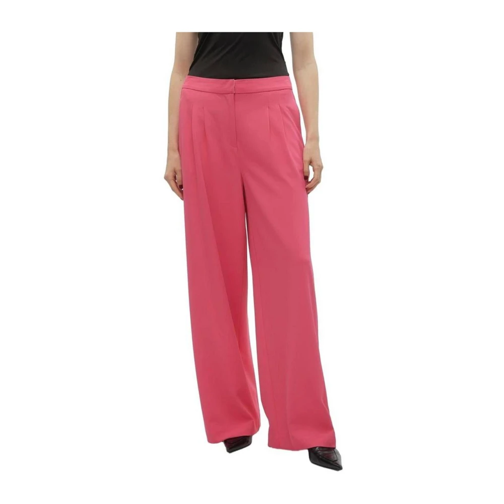 Vero Moda Roze Palazzo Broek met Elastaan Pink Dames
