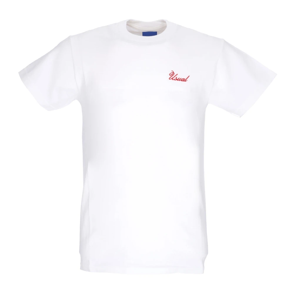Usual Witte Signature Tee Korte Mouw T-Shirt White Heren