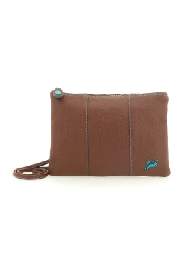 Blå läder crossbody väska med logotyp