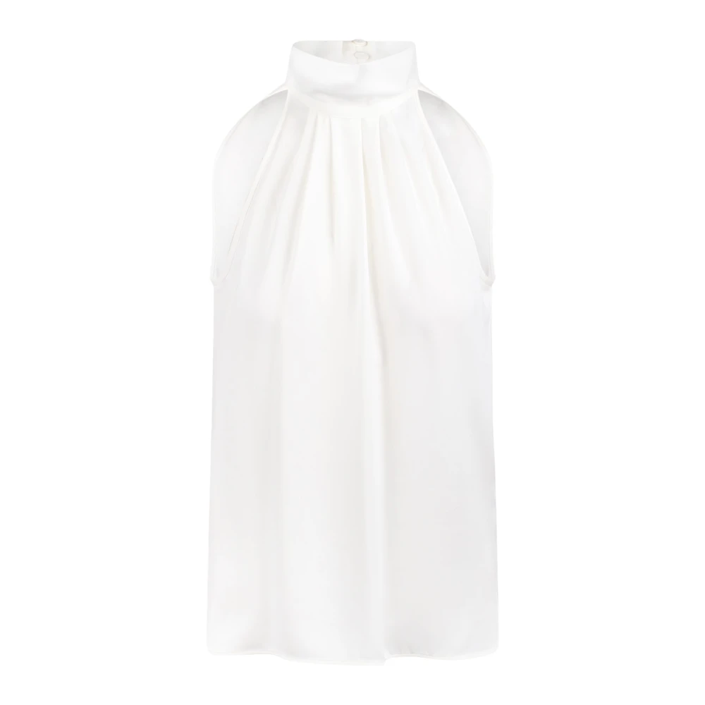 Max Mara Hoge hals Mouwloze Memore top White Dames