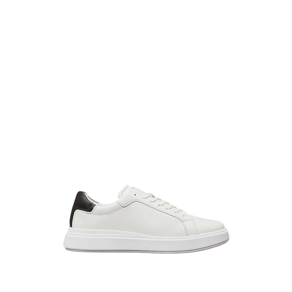 Calvin Klein Men's White Sneakers, 10 Uk, Trainers With Transparent Logo Sole