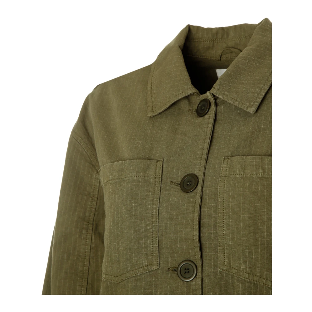 American vintage Lichtgewicht jas met knoopsluiting Green Dames