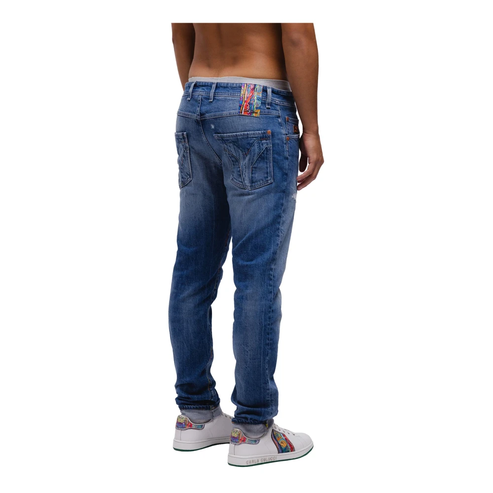 carlo colucci Premium Tapered Fit Jeans Brooklyn Blue Heren