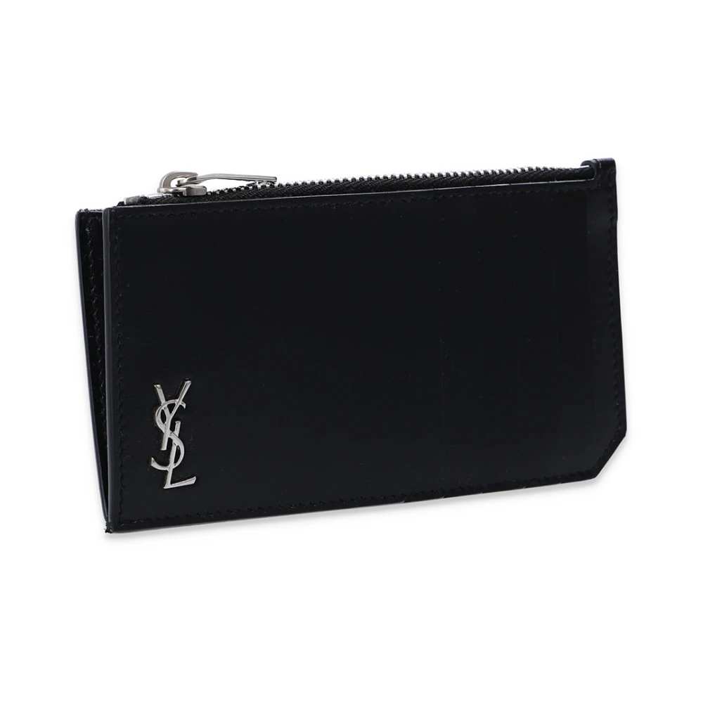 Saint Laurent Branded Card Case Black Heren