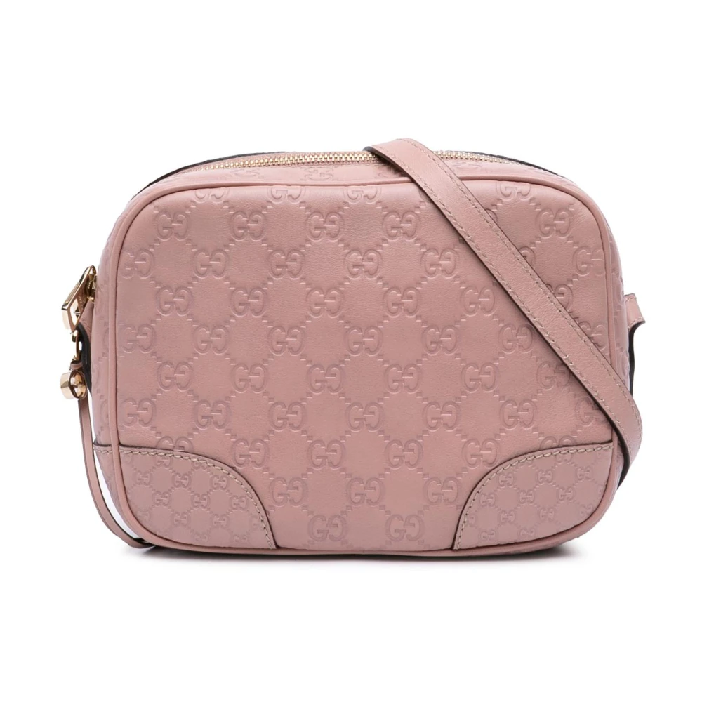 Gucci Vintage Rosa Pre-Owned Embossed Monogram Leather Crossbody Bag