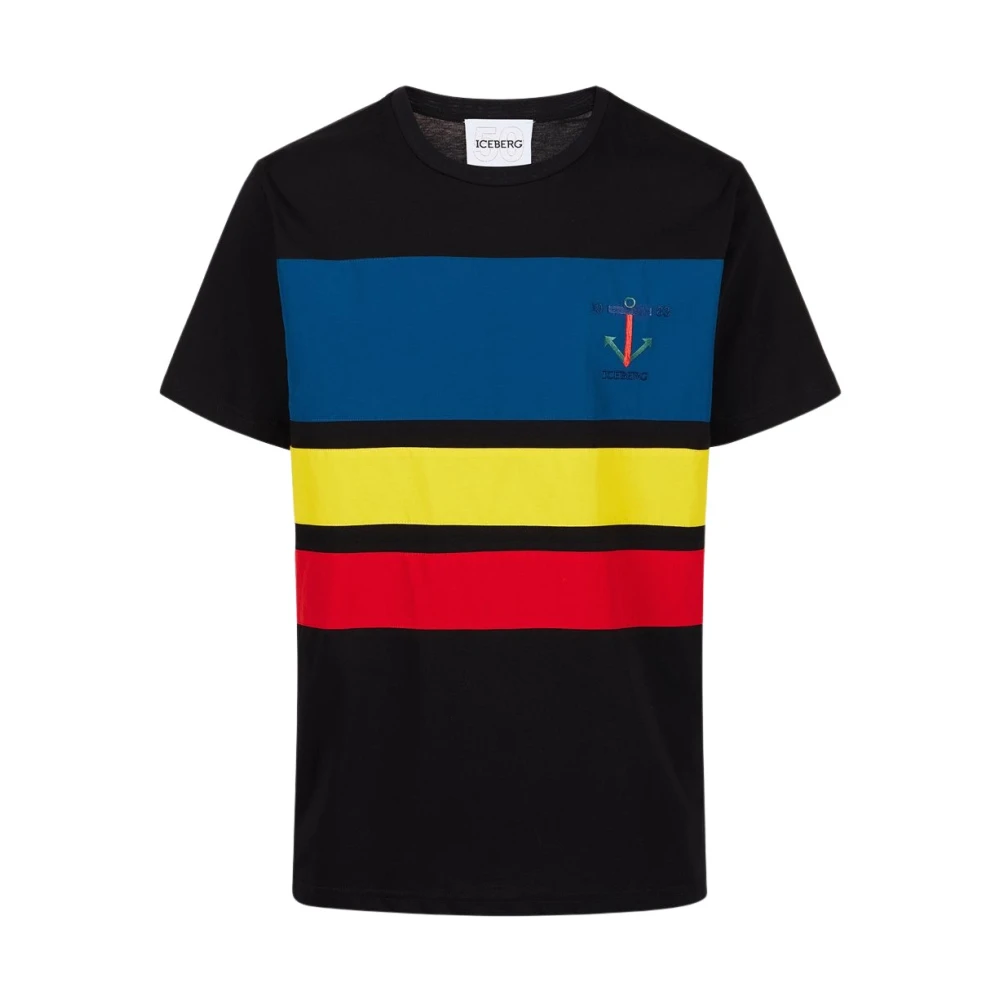 Iceberg Zwart T-shirt uit de Re-Edit collectie Multicolor Heren
