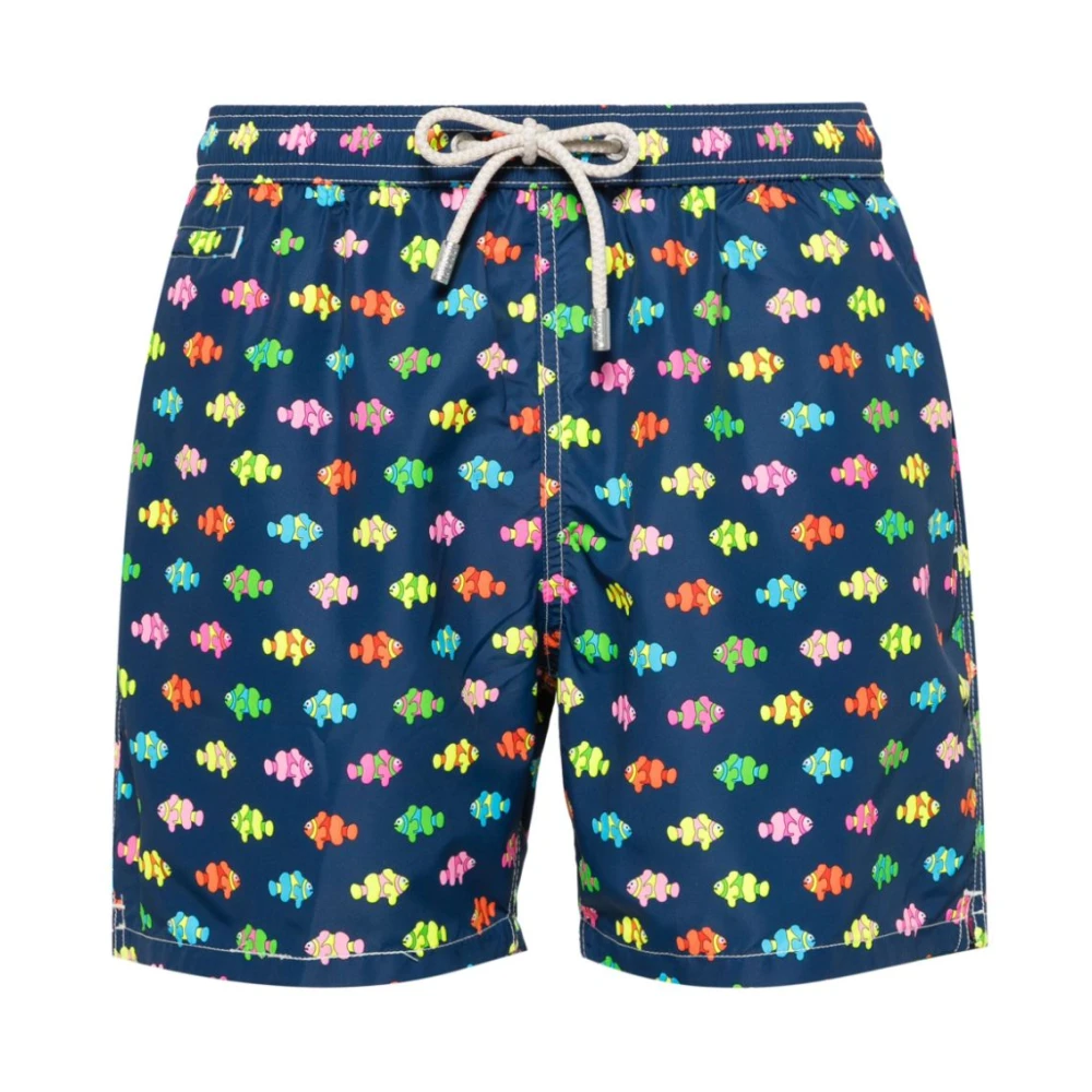 MC2 Saint Barth Lighting Zwemshorts Blauw Clownvis Print Multicolor Heren