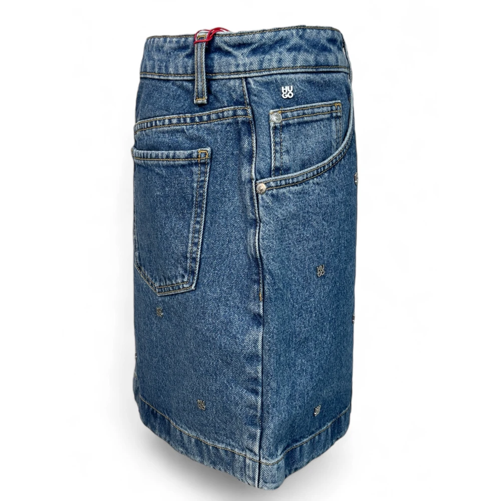 Hugo Boss Stijlvolle Zwarte Leren Portemonnee Blue Dames