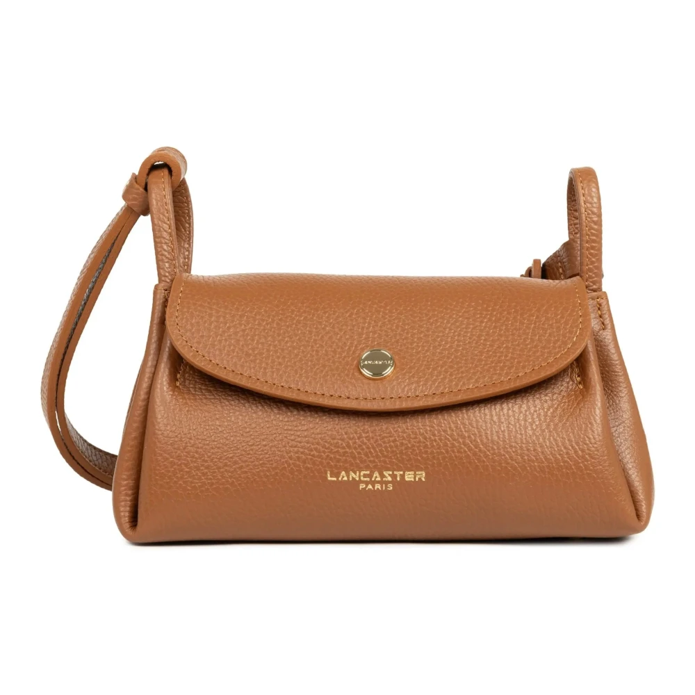 Lancaster Donna Marrone Borsa A Tracolla Con Patta Magnetica In Arancione