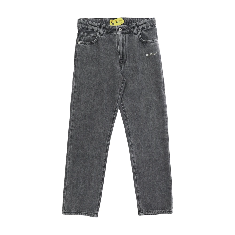 Off White Unisex Gray/White Bookish Diag Denim Pant
