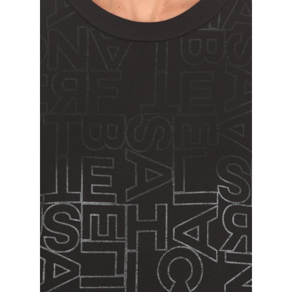 Elisabetta Franchi Zwarte Katoenen Sweatshirt met Ronde Hals Black Dames