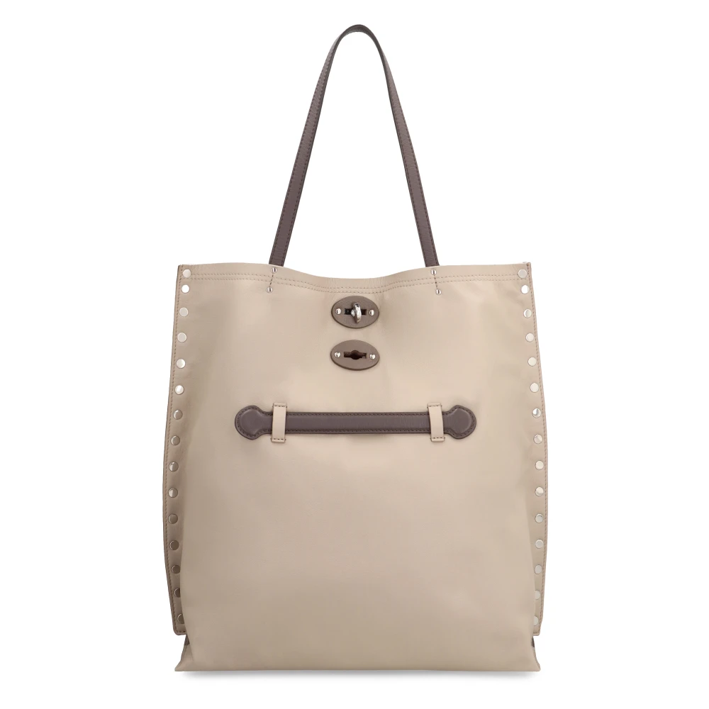 Studded Läder Tote Väska