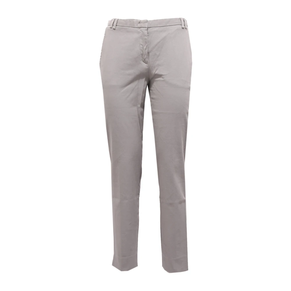 Fabiana Filippi Women's Gray Slim-Fit Trousers, S, Cotton Grey Trouser