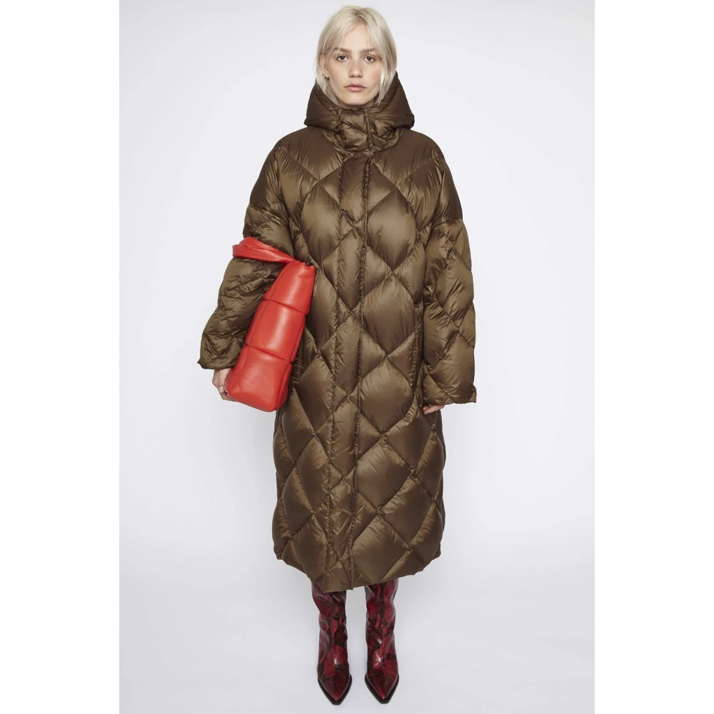 Stand Studio Diamant Gewatteerde Hooded Winterjas Green Dames