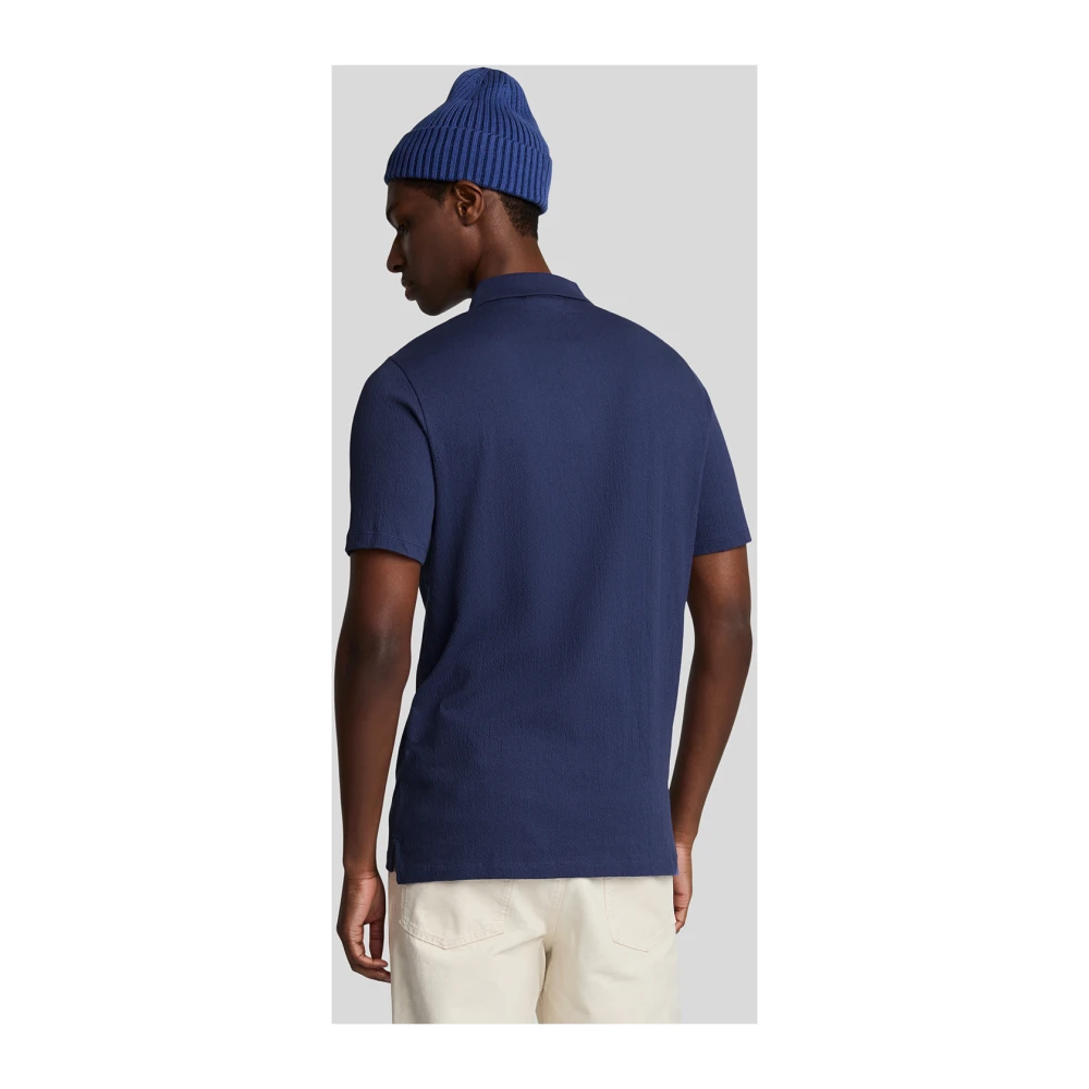 Lyle & Scott SS Polo Shirts Crepe Polo Shirt Blue Heren