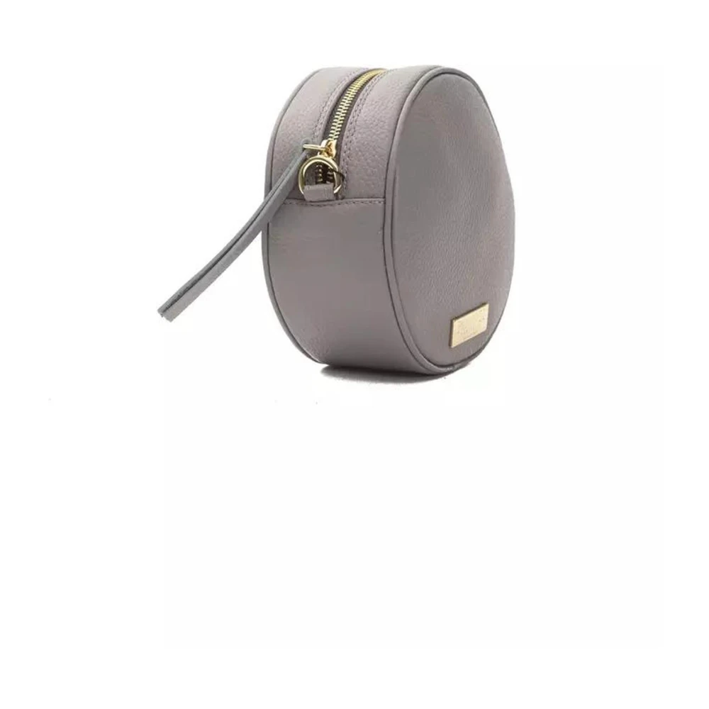 Pompei Donatella Grijze Leren Ovale Crossbody Tas Gray Dames