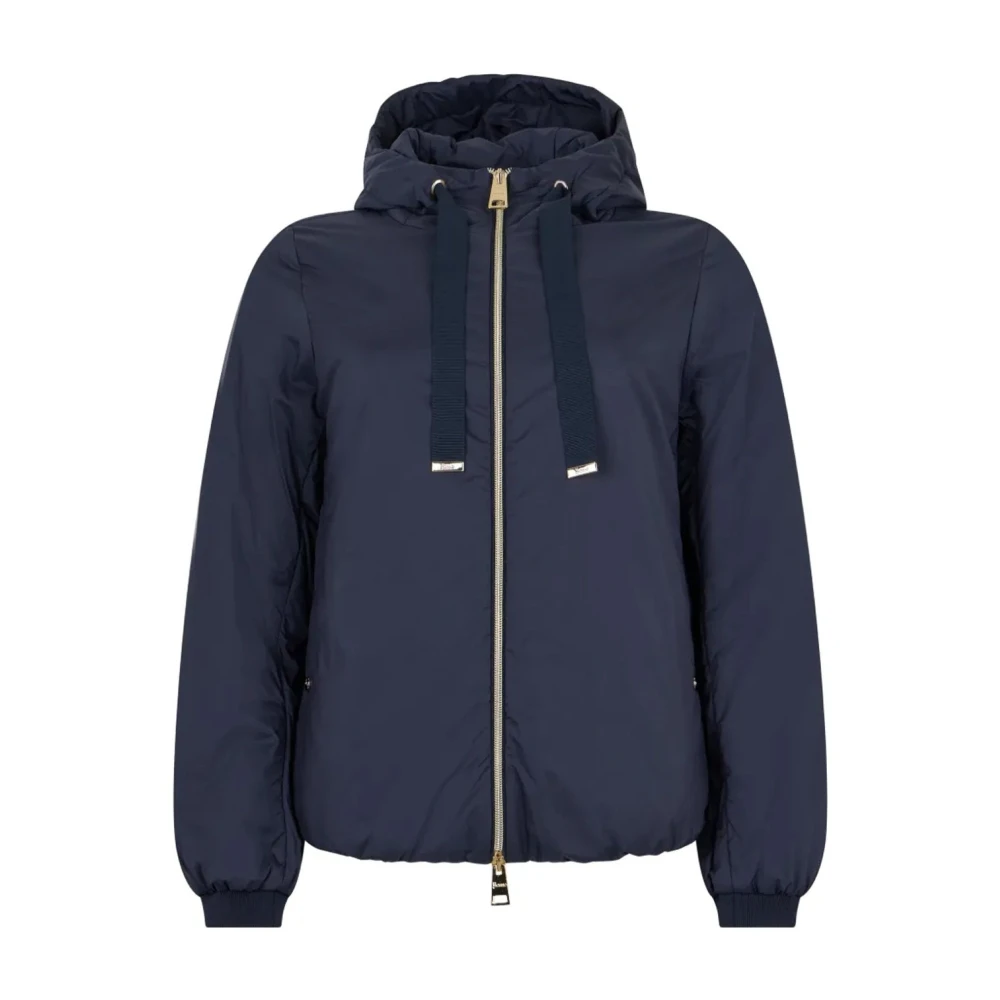 Herno Blue Hooded Padded Jacket - Female - Winter Jackets - S - Jackets