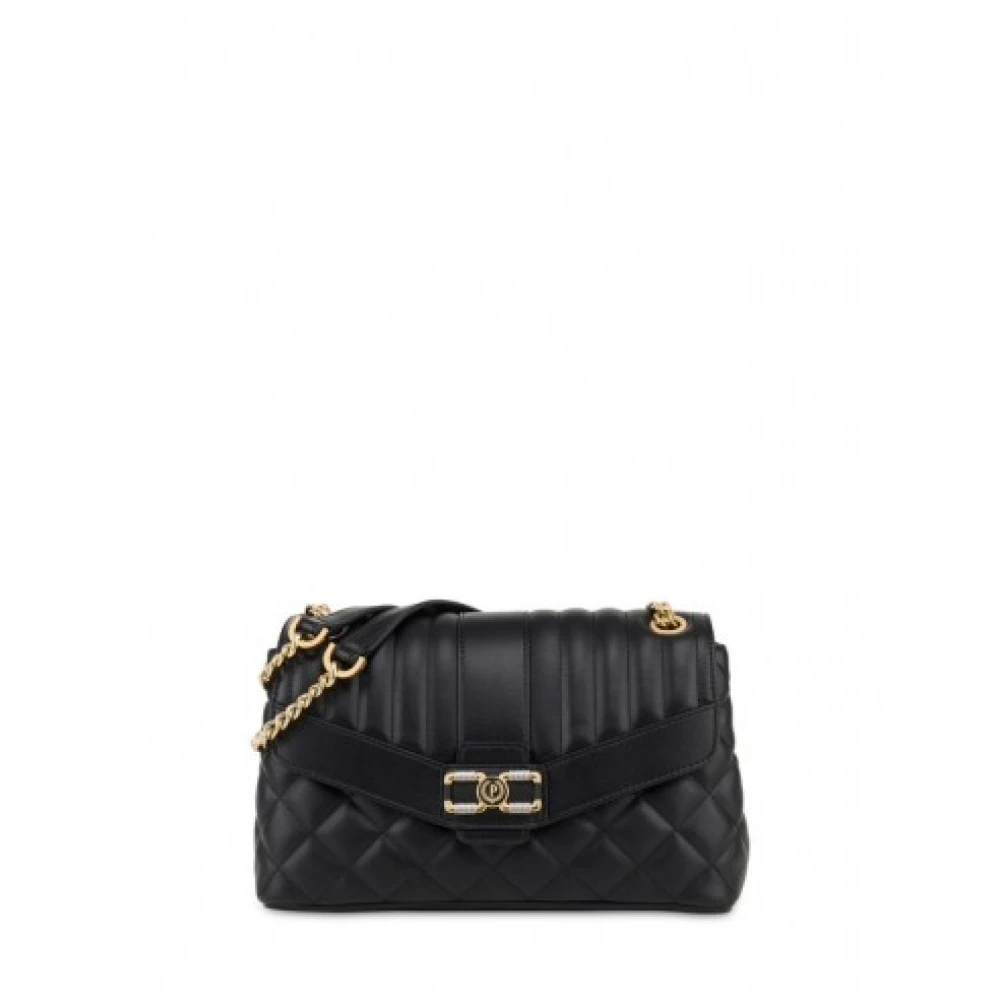 Pollini Gewatteerde schoudertas in zwart PU Black Dames