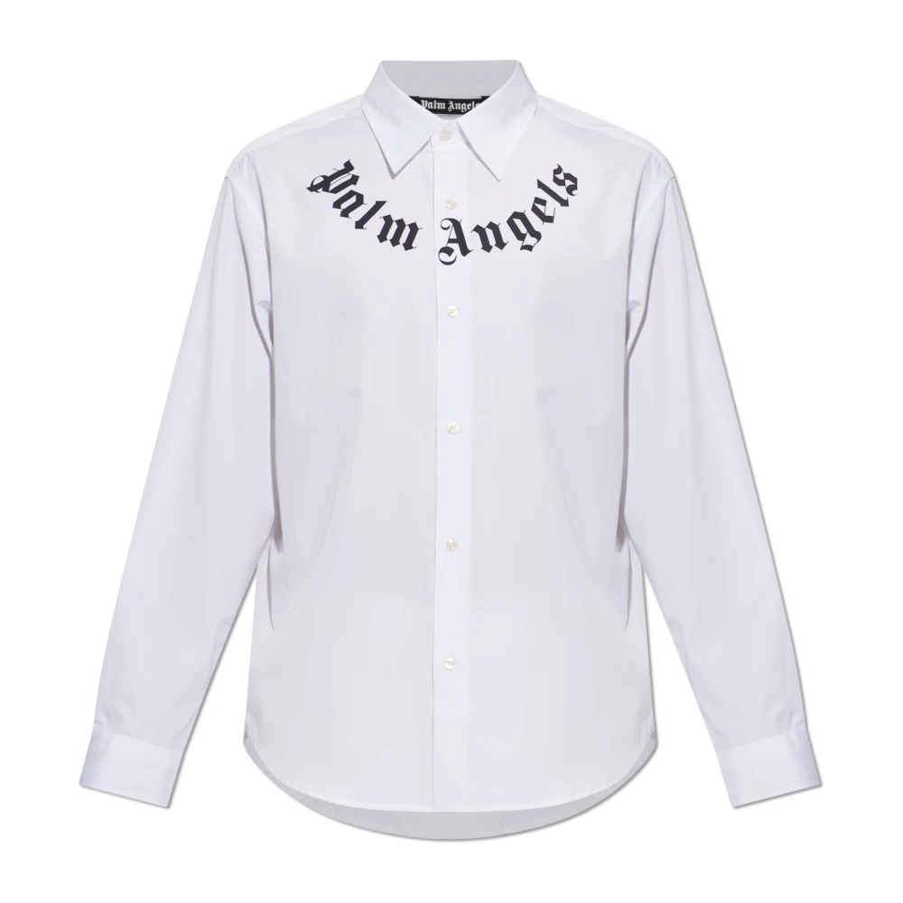 Palm Angels - Camisa Con Logo - Shirts - Hombre - Blanco - L