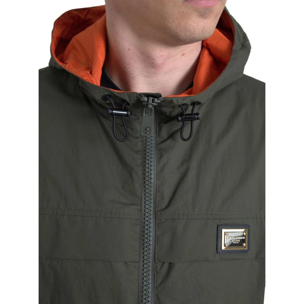 Dolce & Gabbana Elegante hoodie in groen en oranje Green Heren