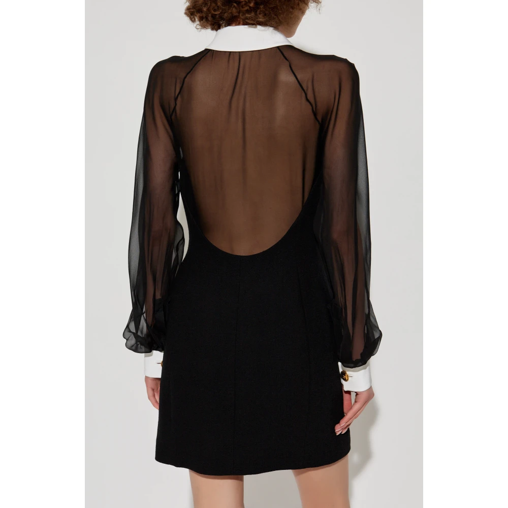 Versace Jurk met transparante achterkant Black Dames