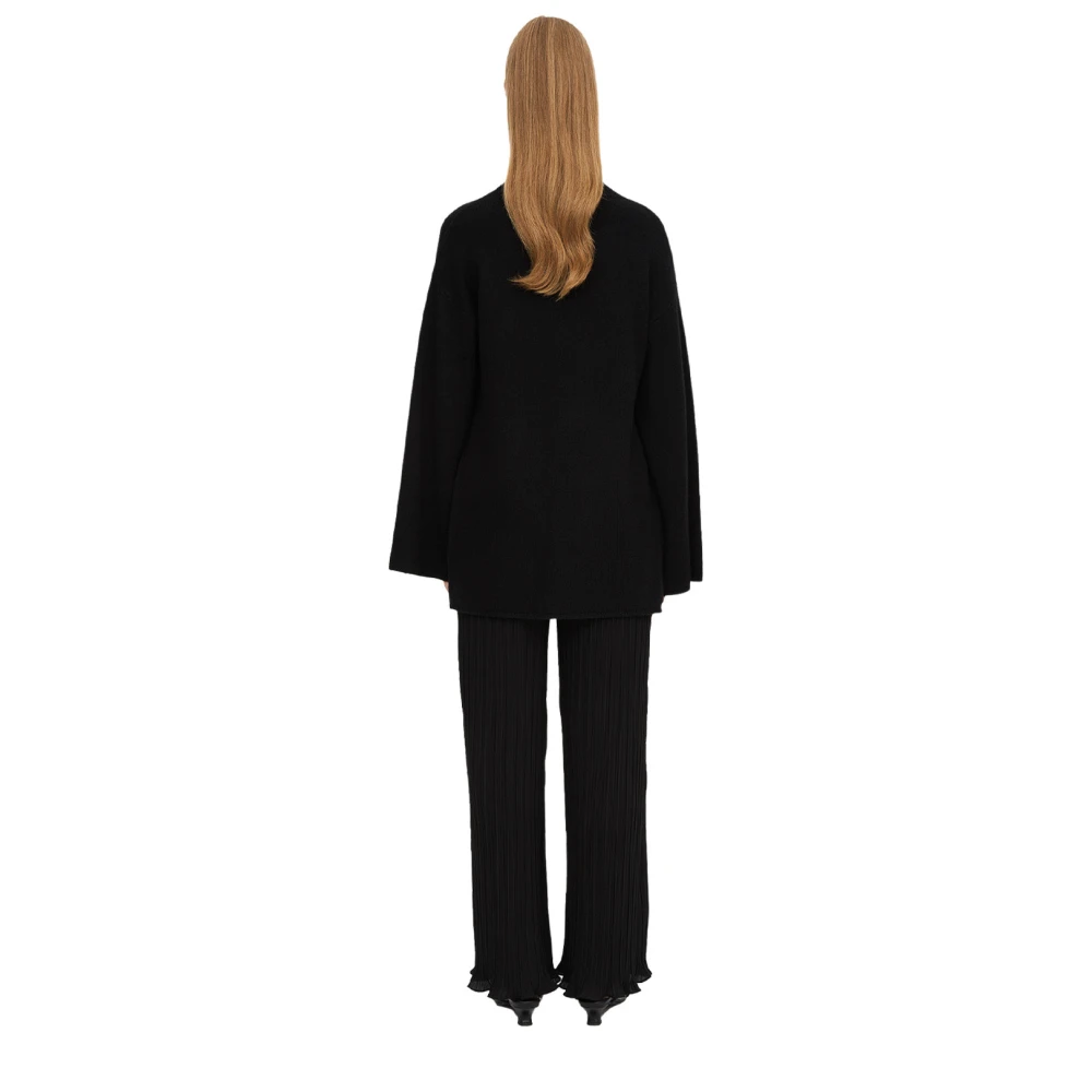 By Malene Birger Zwarte Oversized Coltrui van Wolmix By Herenne Birger Black Dames