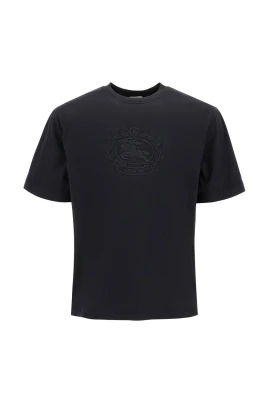 Emblem Broderad Bomulls-T-shirt