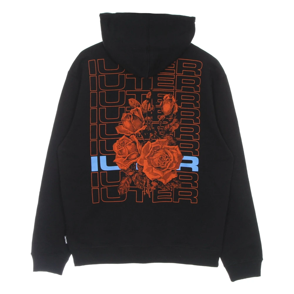 Iuter Zwarte hoodie met rugprint Black Heren